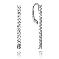 MINET Stříbrné náušnice broušené TYČKY