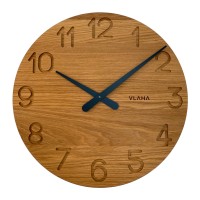 VLAHA Velké dřevěné hodiny OAK vyrobené v Čechách ⌀45cm
