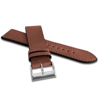 LAVVU Hnědý prošitý řemínek SLIM z luxusní kůže Top Grain - 22