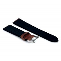 LAVVU Hnědý prošitý řemínek SLIM z luxusní kůže Top Grain - 22