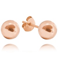 MINET Rose gold stříbrné náušnice KULIČKY 8 mm