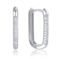 MINET Stříbrné náušnice se zirkony v italském stylu