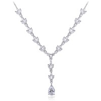 MINET Luxusní stříbrný náhrdelník se zirkony Ag 925/1000 16,05g