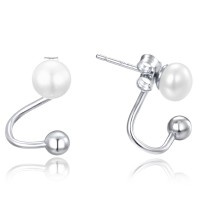 MINET Stříbrné náušnice s přírodními perlami