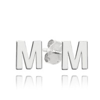 MINET Stříbrné náušnice písmeno "M"