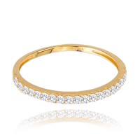 MINET Zlatý prsten s bílými zirkony Au 585/1000 vel. 62 - 1,05g