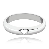 MINET+ Stříbrný snubní prsten se srdíčkem vel. 59