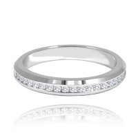 MINET+ Stříbrný snubní prsten s bílými zirkony vel. 49