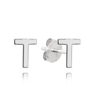 MINET Stříbrné náušnice písmeno "T"