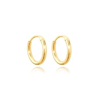 MINET Pozlacené stříbrné náušnice KRUHY 1 cm