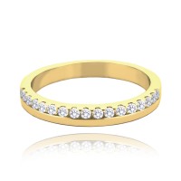 MINET+ Pozlacený stříbrný snubní prsten s bílými zirkony vel. 62