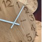 VLAHA Dřevěné hodiny OAK vyrobené v Čechách se stříbrnými ručkami ⌀34cm
