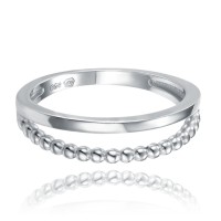 MINET Dvojitý stříbrný prsten vel. 59