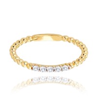 MINET Zlatý prsten s bílými zirkony Au 585/1000 vel. 52 - 1,40g