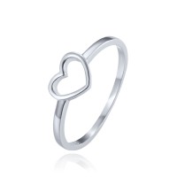 MINET Elegantní stříbrný prsten srdce vel. 56