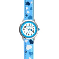 CLOCKODILE Modré dívčí dětské hodinky SRDÍČKA