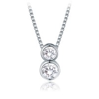 MINET Elegantní stříbrný náhrdelník s bílými zirkony