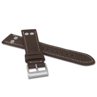 LAVVU Hnědý pilotní řemínek PILOT z luxusní kůže Top Grain - 22