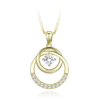 MINET Luxusní pozlacený stříbrný náhrdelník s bílými zirkony