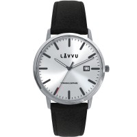 LAVVU Stříbrné pánské hodinky se safírovým sklem Copenhagen Titanium Silver