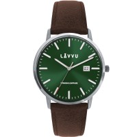LAVVU Zelené pánské hodinky se safírovým sklem Copenhagen Titanium Green