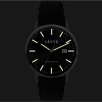 LAVVU Černé pánské hodinky se safírovým sklem Copenhagen Titanium Black