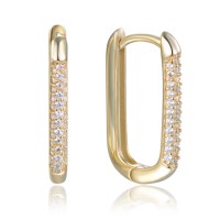 MINET Pozlacené stříbrné náušnice se zirkony v italském stylu