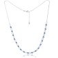 MINET Elegantní stříbrný náhrdelník s modrými zirkony