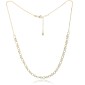MINET Elegantní pozlacený stříbrný náhrdelník s bílými zirkony