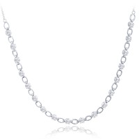 MINET Elegantní stříbrný náhrdelník s bílými zirkony