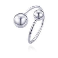 MINET Stříbrný prsten s kuličkami vel. 56