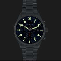 LAVVU Pánské titanové hodinky PILOT Chronograph Deep Blue 100M Sapphire