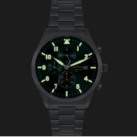 LAVVU Pánské titanové hodinky PILOT Chronograph Emerald Green 100M Sapphire