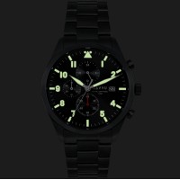 LAVVU Pánské titanové hodinky PILOT Chronograph Black 100M Sapphire
