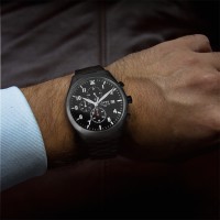LAVVU Pánské titanové hodinky PILOT Chronograph Black 100M Sapphire