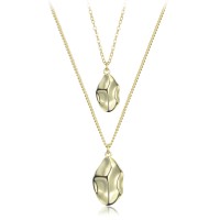 MINET Moderní dvojitý pozlacený stříbrný náhrdelník