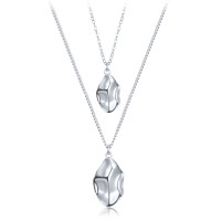 MINET Moderní dvojitý stříbrný náhrdelník