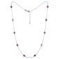 MINET Stříbrný náhrdelník s různobarevnými kamínky