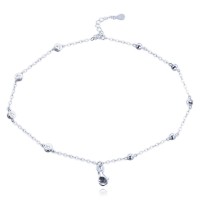 MINET Dvojitý stříbrný náramek s bílými zirkony