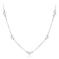 MINET Stříbrný náhrdelník s přírodními perlami
