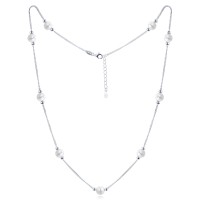 MINET Stříbrný náhrdelník s přírodními perlami