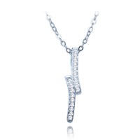 MINET Luxusní stříbrný náhrdelník s bílými zirkony