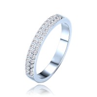 MINET Luxusní stříbrný prsten s bílými zirkony vel. 53