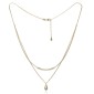 MINET Elegantní pozlacený dvojitý stříbrný náhrdelník