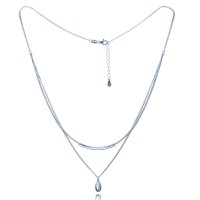MINET Elegantní dvojitý stříbrný náhrdelník