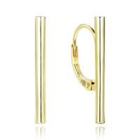 MINET Elegantní pozlacené stříbrné náušnice tyčky