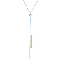 MINET Stříbrný bicolor náhrdelník se stahovacím zapínáním