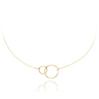 MINET Zlatý náhrdelník spojené kroužky Au 585/1000 2,30g