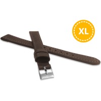 LAVVU XXL Prodloužený prošitý tmavě hnědý řemínek SPORT z luxusní kůže Top Grain - 8 XL