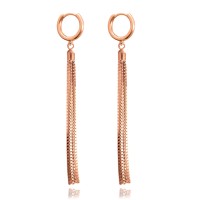 MINET Rose gold řetízkové stříbrné visací náušnice